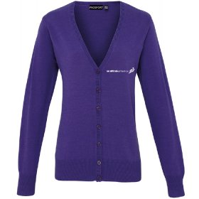 SA V-Neck Ladies Cardigan Purple