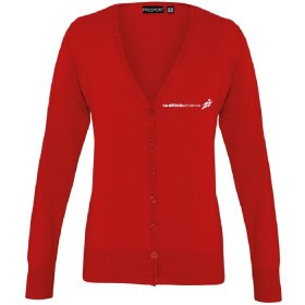 SA V-Neck Ladies Cardigan Red