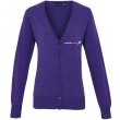 SA V-Neck Ladies Cardigan Purple